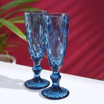 

Set of champagne glasses "Cruise", 160 ml, 7 × 20 cm, 2 pcs, blue