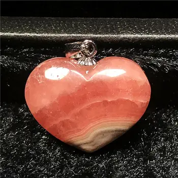

100% Natural Red Rhodochrosite Pendant Jewelry For Woman Lady Man Love Crystal 19x6mm Beads Argentina Heart Carved Stone AAAAA