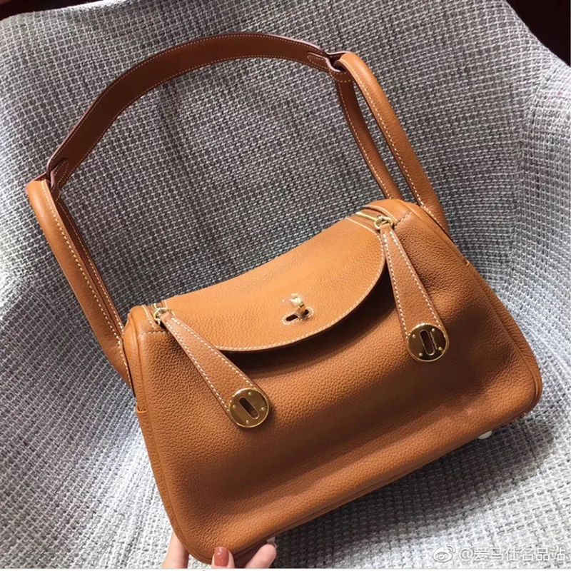 

Luxury leather doctor bag lychee pattern Lindy bag women's shoulder handbag medicine case bag cowhide pillow female bag new