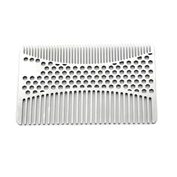 

Stainless Steel Comb Dual Action Anti-static Beard Comb Honeycomb Credit Card Size Pocket Combs for Hair Care Styling