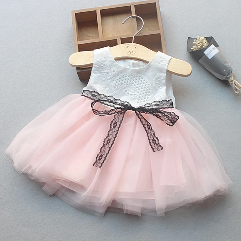 Bear leader/Платье для маленьких девочек новые летние платья для девочек платье принцессы джинсовое платье без рукавов отложной воротник вечерние платья с леопардовым принтом и поясом; Vestidos - Цвет: AZ1476 pink