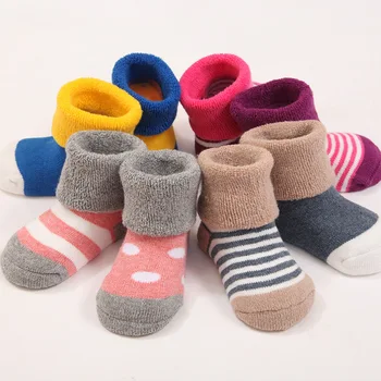 

4pcs/set Cute Little Colorful 95% Cotton Baby Socks Set Spring/autumn Winter Newborn Infant Toddler Floor No Bone for 0-3y