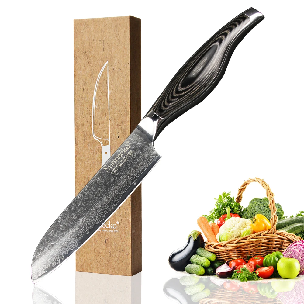 SUNNECKO Дамаск 8 ''шеф повара 5'' нож сантоку японский VG10 стальной кухонные ножи