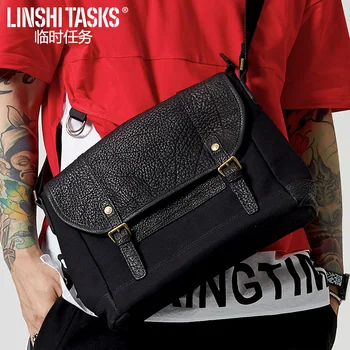 

New Style Canvas Bag Men's Retro Men's Bag Casual Shoulder Bag Europe And America Fashion Korean-style Shoulder Bag