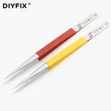 1 шт. DIYFIX ультра точные прямые пинцеты анти-магнитные электропластины щипцы для мобильного телефона планшета ПК выбор инструмент для ремонта