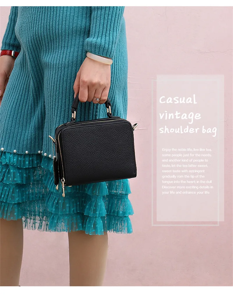PNDME simple luxury genuine leather ladies small handbag casual luxury cowhide weekend party women's mini shoulder crossbody bag