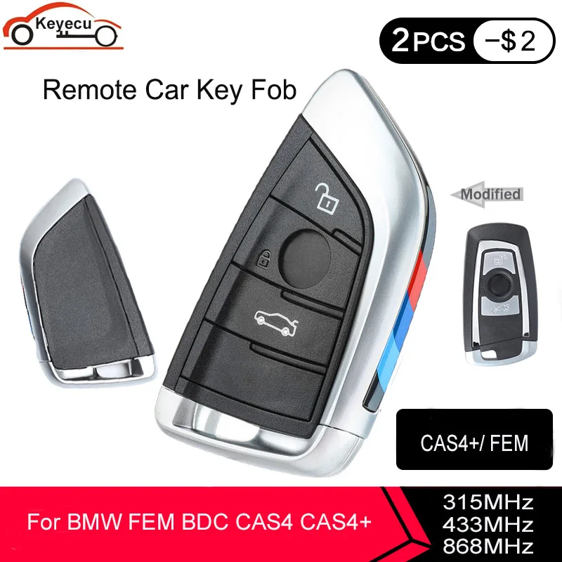 KEYECU модифицированный для BMW CAS4 + FEM BDC умный дистанционный ключ 3 кнопки 315 МГц YGOHUF5662