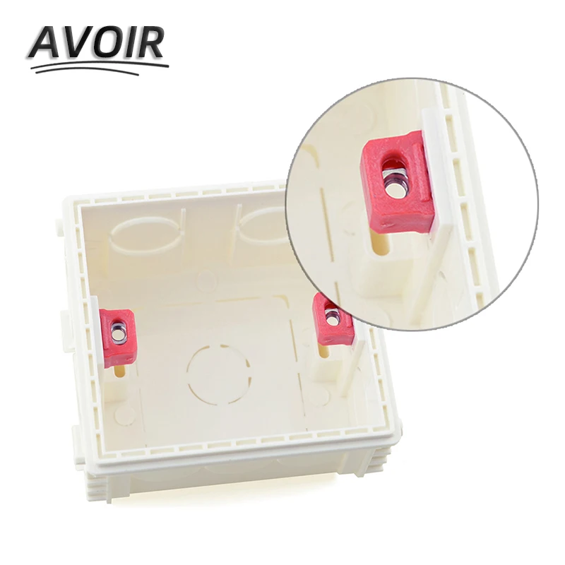 Avoir Adjustable Mounting Box 86mm*86mm Junction Box Recessed Internal Box Switch and Socket White Red Blue Wall Box For EU UK