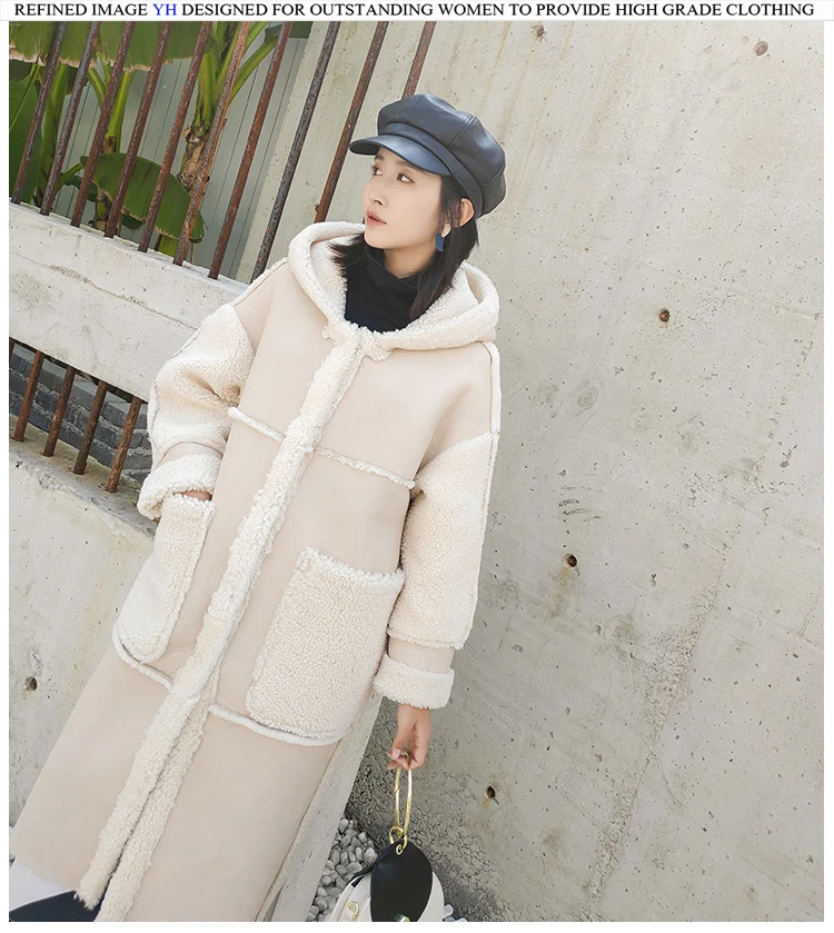 New arrive lady luxury Merino sheep fur jacket winter fashion real sheep fur coat double faced pocket long style elegant