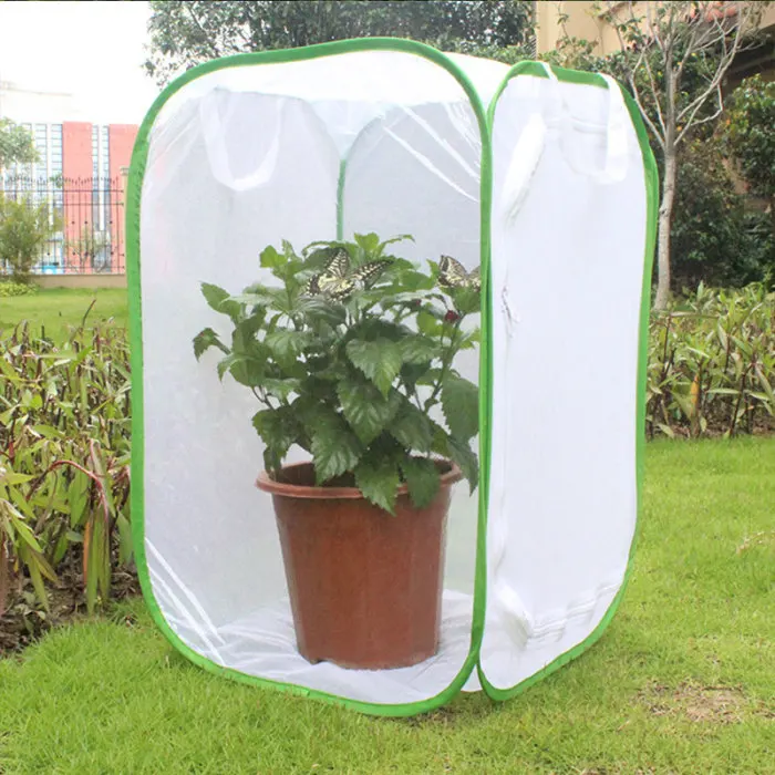 Foldable Insect Habitat Cage Seedling Plant Light Transmission Net Tent Greenhouse E2S