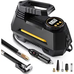 Pompe à Air Numérique pour Pneus avec Lampe Torche d'Urgence Lumineuse, Manomètre Électrique, Compresseur, Portable, pour Voiture, 150 psi, 12V DC 