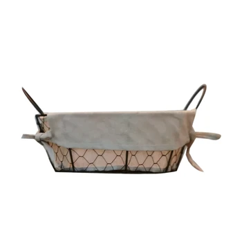 

Promotion! Nordic Retro Metal Wire Bread Basket Dustproof Picnic Fruit Tray Food Bread Dishes Cover Kitchen Food Storage Basket