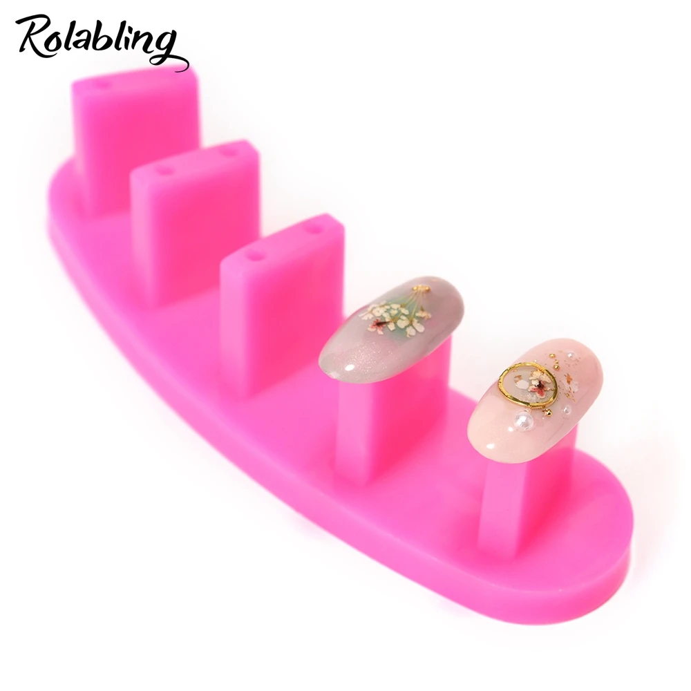 Rolabling Nail Tip Holder Practice Display Acrylic Stand 6 Colors False