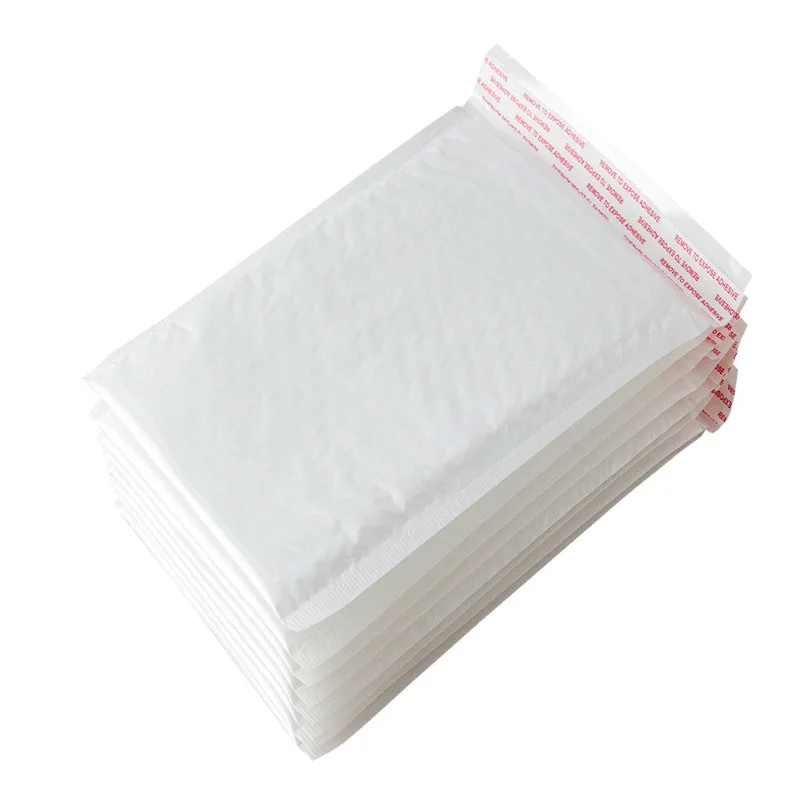 50pc Office Stationery Paper White Envelope Paper Bubble Bag Foam Collision Postage Delivery Bag Closet Organizer Storage Bags