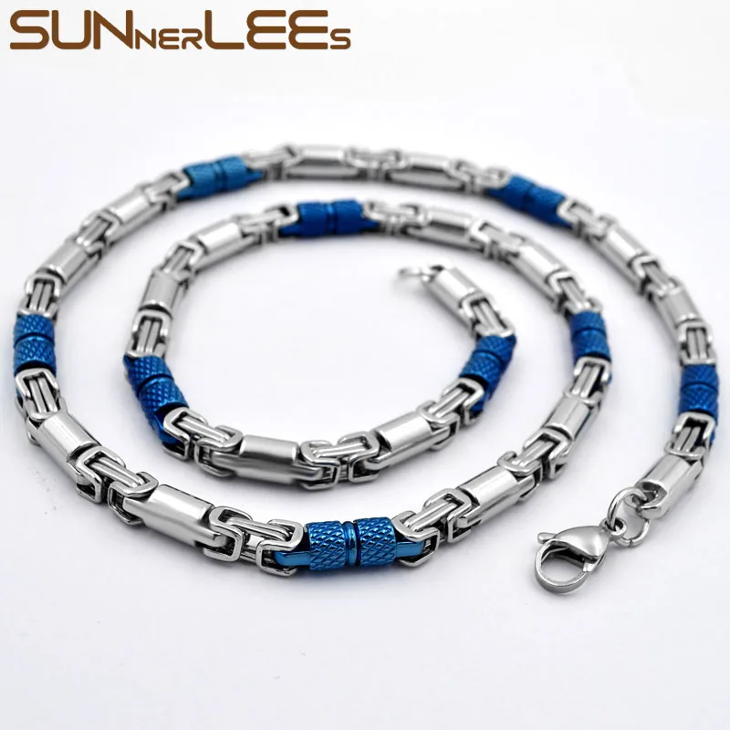 SUNNERLEES 316L ожерелье из нержавеющей стали 6 мм Геометрическая Византийская