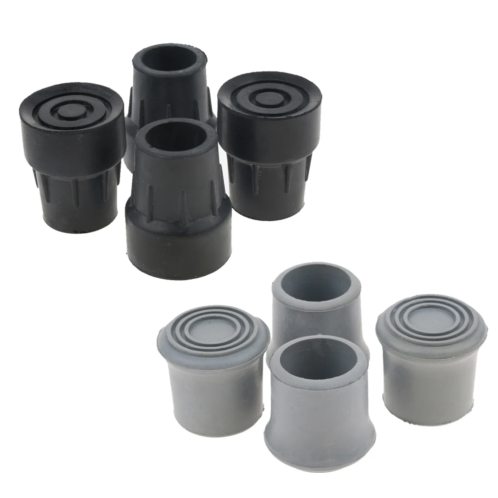 8pcs Rubber Crutch Ferrules Walking Stick Cane Trekking Poles Tips Foot Replacement Cane Tips 2.2 cm / 0.86 inch Inner Diameter 