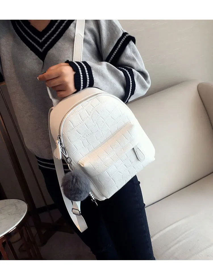 bonito pequeno mochila feminino branco volta pacote