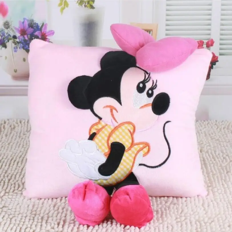 Новые 35 см Креативные 3D Микки Маус и Минни Маус плюшевые подушки Kawaii Микки и Минни детские плюшевые игрушки рождественские подарки