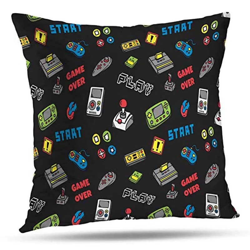 Throw Pillow Covers, Video Game Controller Accent Double-Sided Pattern for Sofa Cushion Cover Couch Decoration Home Gift Bed Pil Throw Pillow Covers, Video Game Controller Accent Double-Sided Pattern for Sofa Cushion Cover Couch Decoration Home Gift Bed Pil
