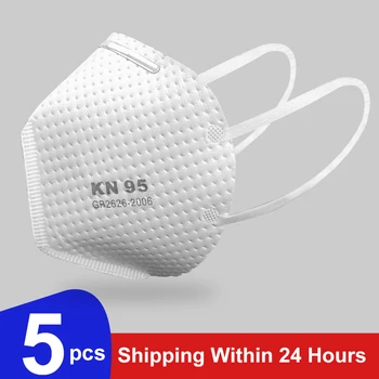 

5 pcs/bag KN95 Mask Respirator Anti Dust Mouth Face Mask PM2.5 Anti-fog Strong Protective Mouth Cover Reusable