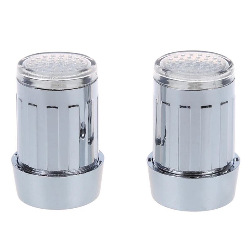 

2 PCS of 7 RGB Colors Automatic Change LED Light Water Stream Faucet Tap
