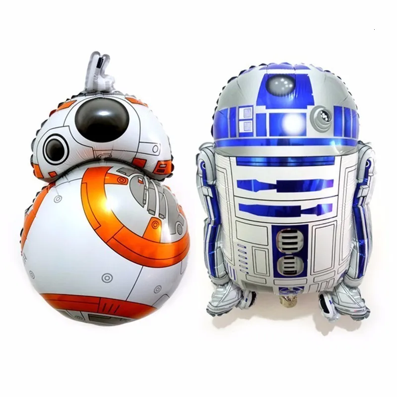 

2pcs BB8 Robot Aluminum Foil Balloons Star War Ballon Babyshower Birthday Party Decorations Adult Toy Cartoon Supplies