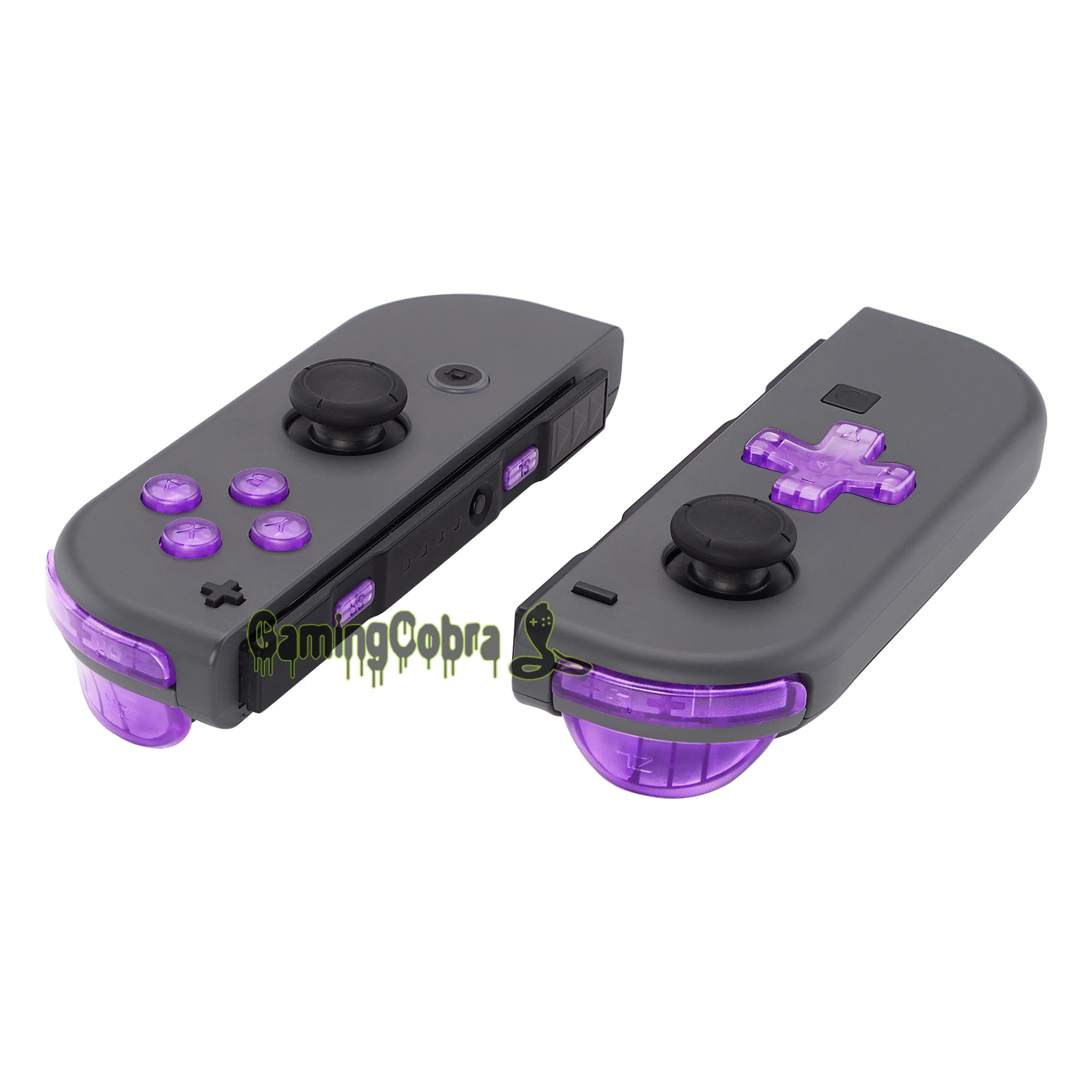 

Clear Atomic Purple Replacement D-pad ABXY Keys SR SL L R ZR ZL Trigger Full Set Buttons w/ Tools for Nintendo Switch Joy-Con