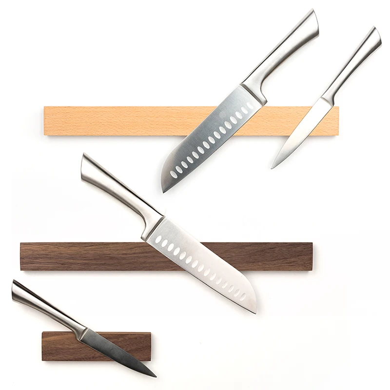 

Wall Adhesive Metal Scissors Wood Block Blade Hanging Magnetic Bar Magnetic Knife Storage Holder Kitchen Space Saving Organizer