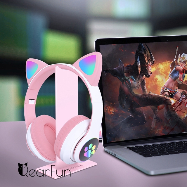 Pink Cat Wireless Headphone Stand Rack For Onikuma Gaming Headset