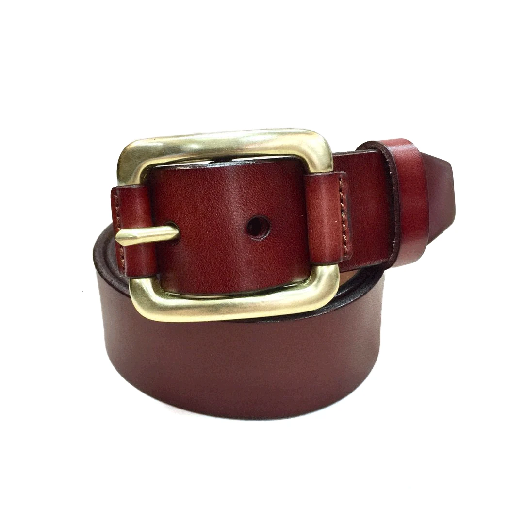 Red-brown Deepeel 105-125 см мужской кожаный ремень с медной пряжкой Повседневный Ретро Модный мужской ремень с пряжкой подходит для декора джинсов - Цвет: Red-brown