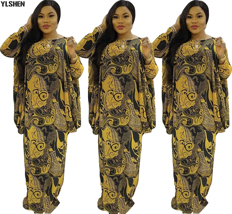 Super Size African Dresses For Women 2020 Summer Loose Style Printed African Long Maxi Dress Dashiki Boubou Robe Africaine Femme 02
