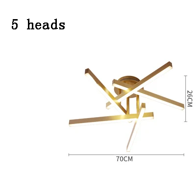 5 heads Пост-Современный Креативный потолочный светильник Скандинавская личность спальня кабинет балкон искусство простой светодиодный светильник - Цвет корпуса: 5 heads