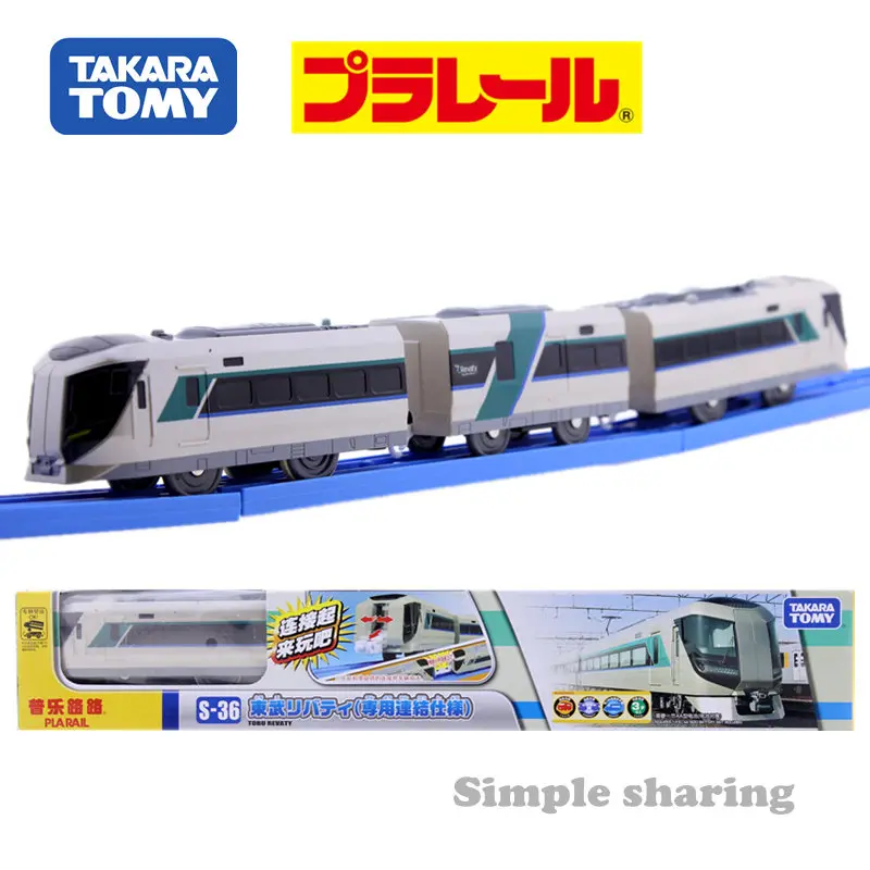 Takara Tomy Pla Rail Plarail S-36 Tobu Железнодорожный лимит Express Liberty японский железнодорожный поезд моторизованный Электрический локомотив модель игрушки