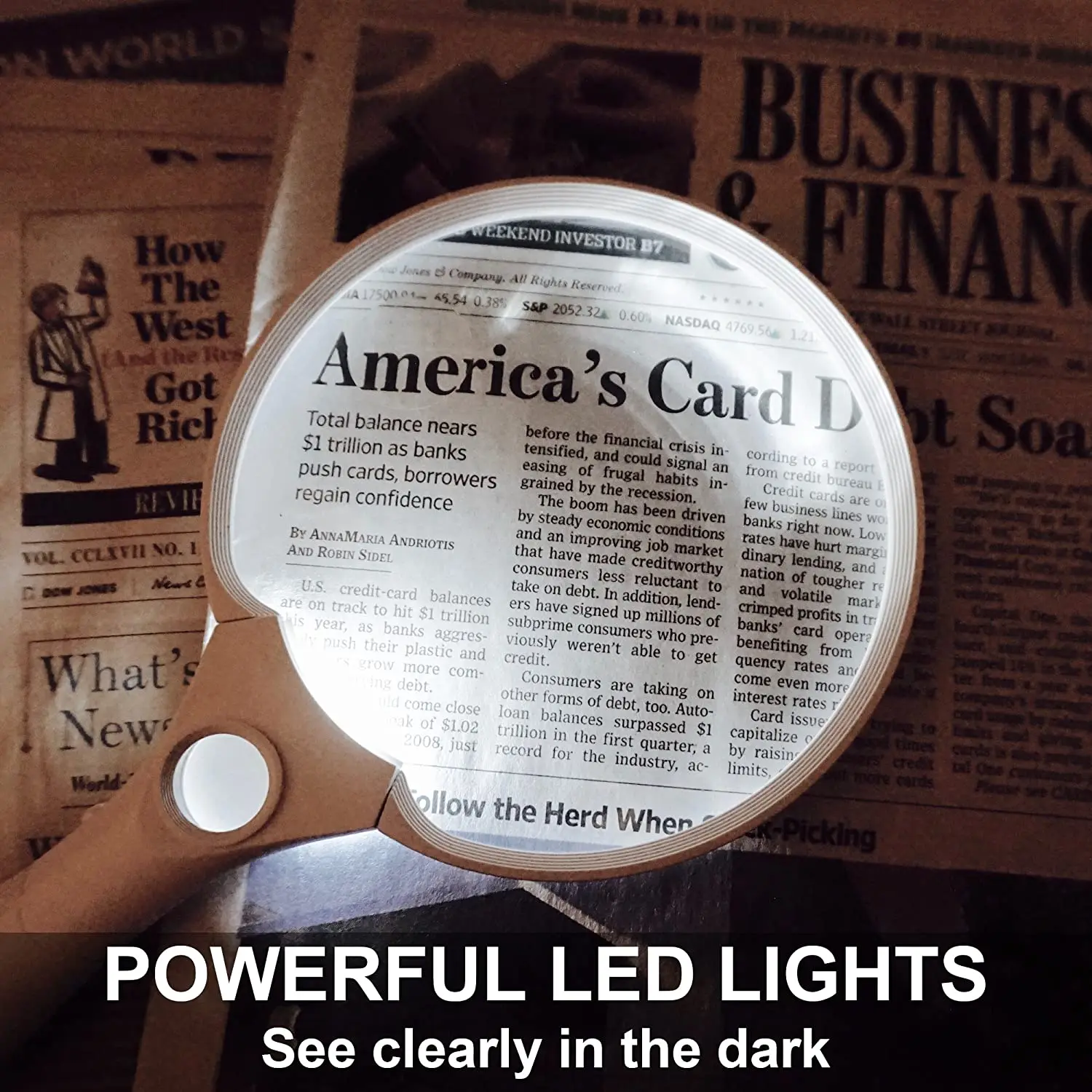 책용 초대형 LED 핸드헬드 돋보기, 라이트 2X 4X 10X 렌즈, 최고의 점보 크기 조명, 독서 돋보기