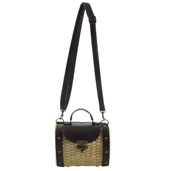

Women Rattan Bags Vintage Designer Shoulder Bags Straw Knitted Handbags Bali Bags