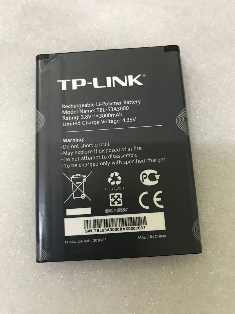 Batteria Originale 3.8V 3000Mah Per Batterie Router Wifi Tp-Link Tp-Link M7450 Tbl-53A3000