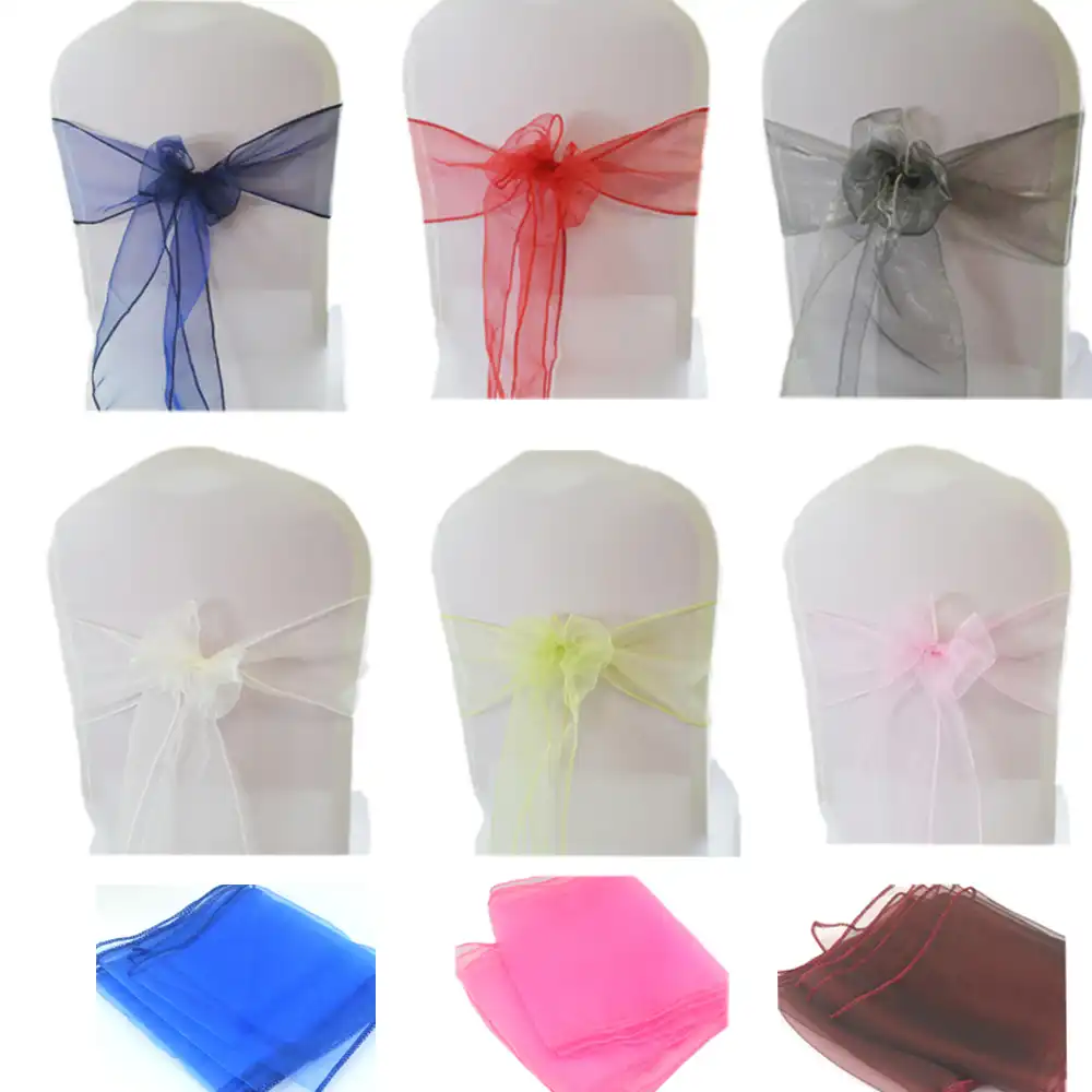 Silla De Organza De Cristal Con Nudo Decoracion Para Sillas De Boda Fajas Lazo Para Fiesta Banquete Hotel Sillas Para Fiesta Banda De Decoracion Suministros De Hotel 1 Ud Bandas Aliexpress