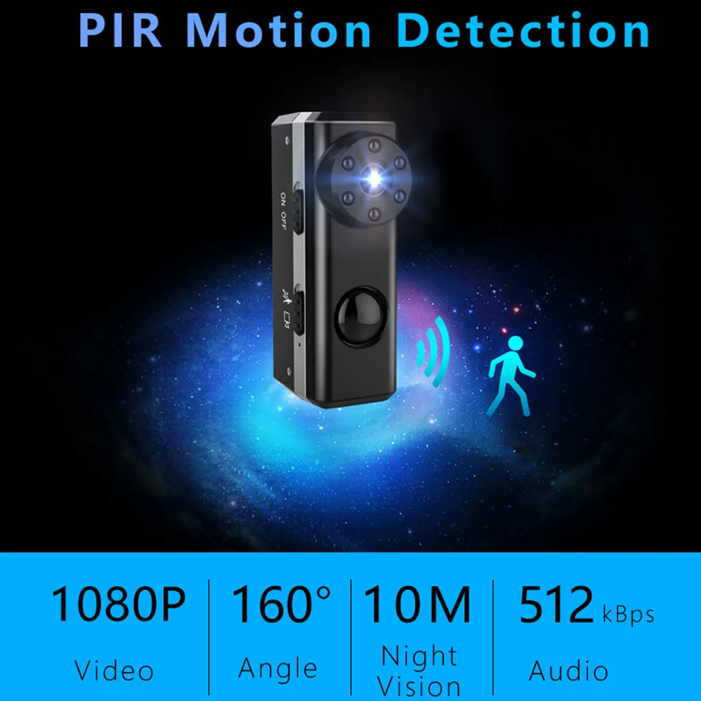 W6 PIR мини-камера Full HD 1080P микро камера ночного видения PIR Обнаружение движения встроенный 3300mAh 18650 1920x1080P Micro Sd