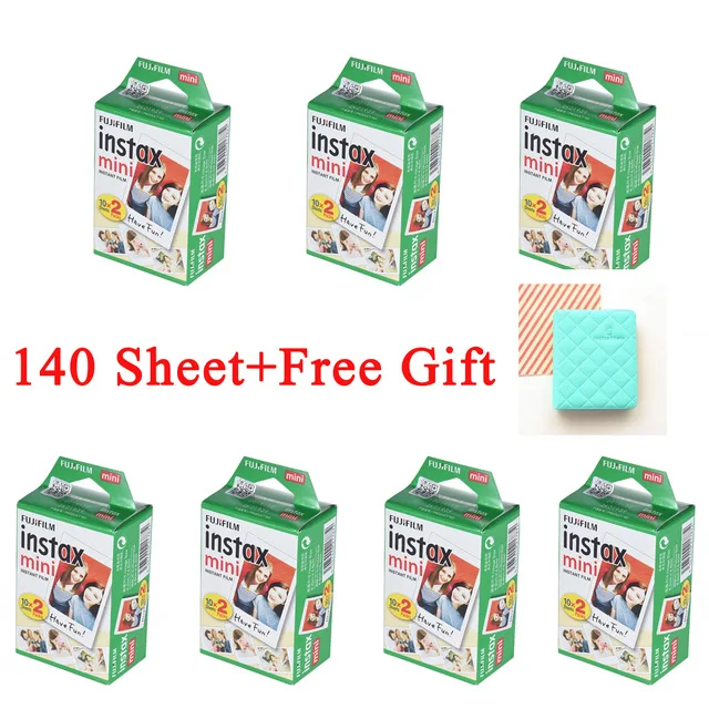 140PC and PhotoAlbum 10-200 листов Fujifilm Instax Mini белая пленка мгновенная фотобумага для Instax Mini 8 9 7s 9 70 25 50s 90 камера+ фотоальбом - Цвет: 140PC and PhotoAlbum