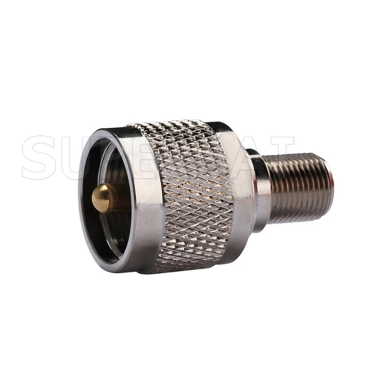 Brass Nickel Plated F Female to UHF Male Flange Mount Adapter