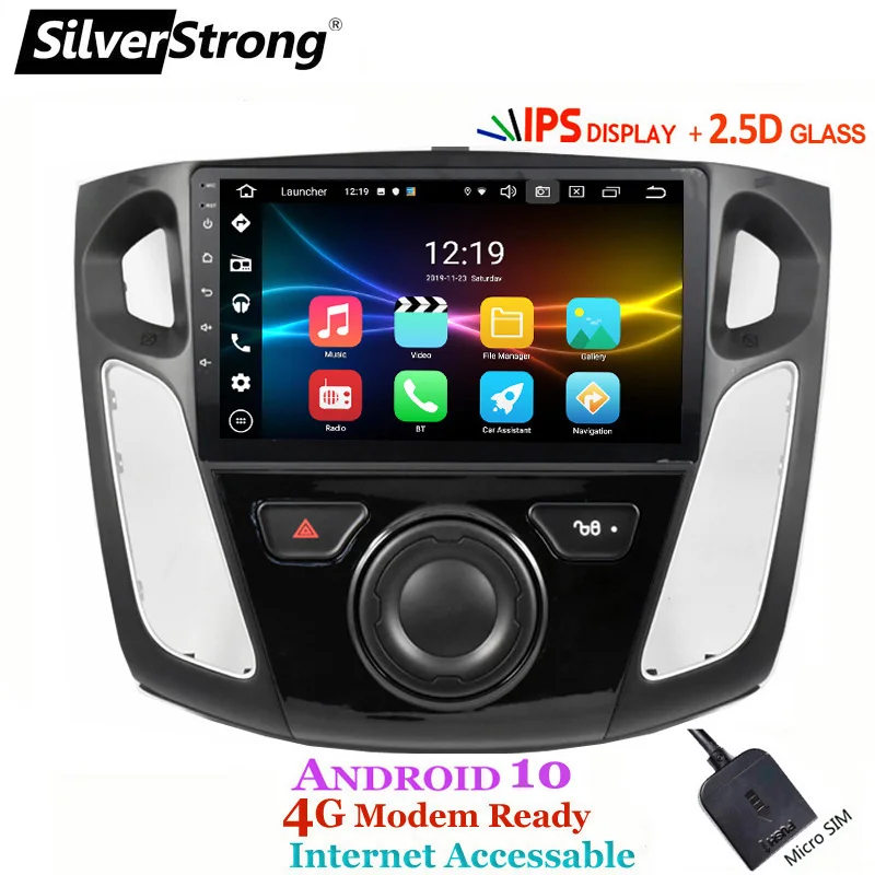 SilverStrong Android10.0 2.5D 9 дюймов 4 г Стерео gps для Ford Focus 3 ips Android радио FOCUS3 стерео