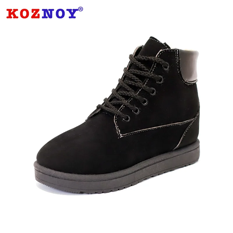 

Koznoy Snow Boots Women Large Size Plus Velvet Dropshipping Warm Short Boots Flat Bottom Winter Round Toe Leisure Ankle Boots