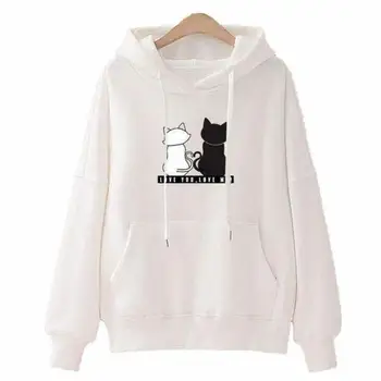 

Hoodies Women 2019 Cat Print Women Hoodies Women Long Sleeve Tops Hoodies Mujer