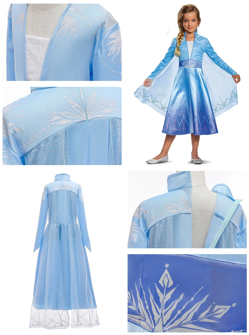 Fancy Girl Princess Dresses Sleeping Beauty Belle Beauty and the Beast Cosplay Costume Elsa Anna Dress Children Party Clothes