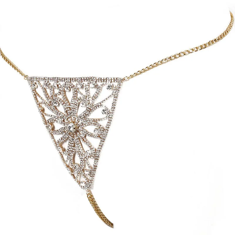 Stonefans Sexy Bling Crystal Body Jewelry Underwear for Women Fashion Rhinestone Bra and Thong Bikini Body Chain Accessories