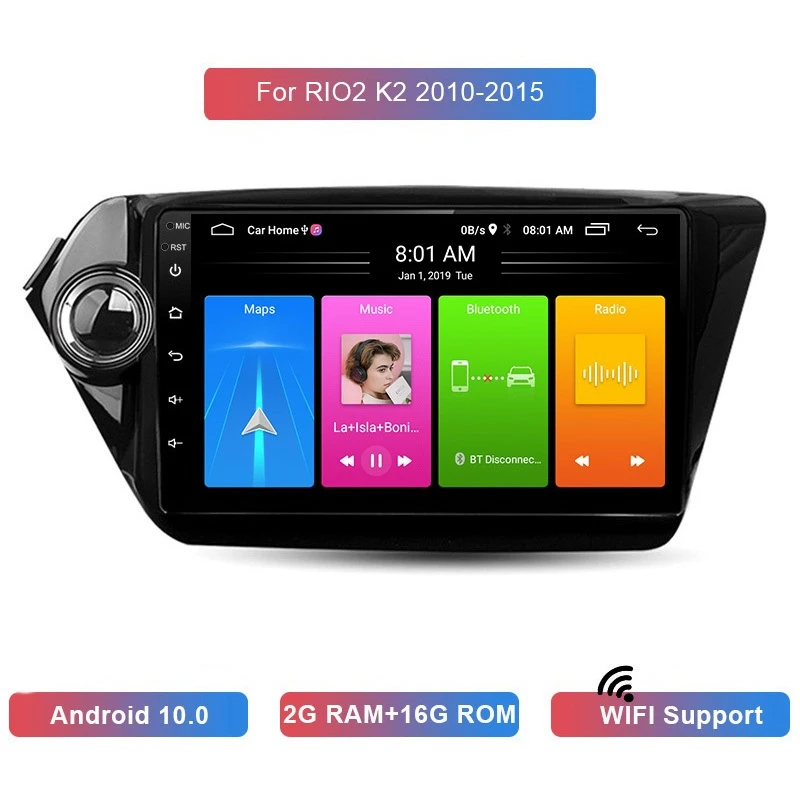 Автомобильный MP5-плеер 9 дюймов 2 Din Android 10 0 стерео радио + 16 ГБ Wi-Fi Bluetooth GPS-навигация