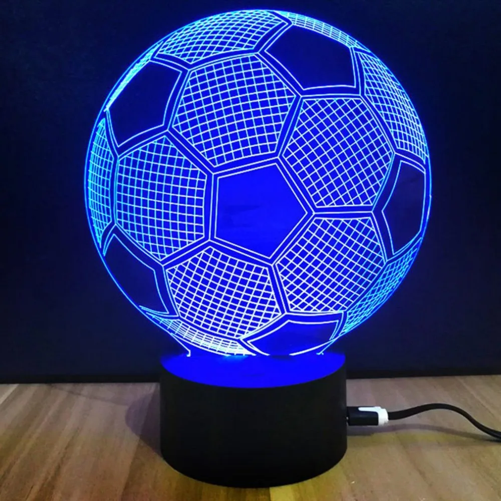 Souvenir Gift Colorful Touch Switch Table Desk Light 3D Acrylic LED Night Light Lamp Acrylic Atmosphere Light for Football Fan
