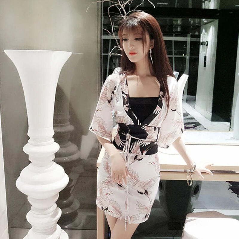 Kimono de seda japonés para mujer, ropa de dormir tradicional japonesa, bata baño Yukata, trajes de Cosplay sexys, vestido de Geisha tentación| Ropa de Asia y las Islas del Pacífico| - AliExpress