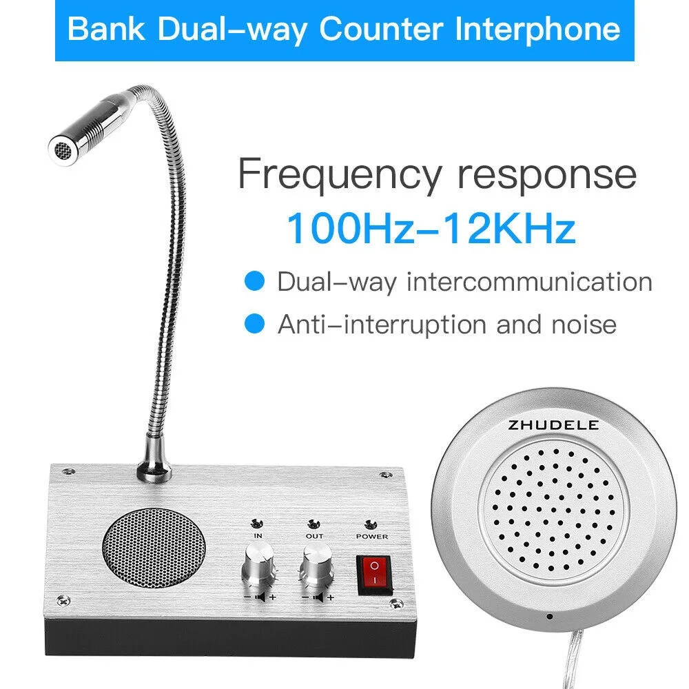 Dual-way Talk Through Bank Store Office Window Glass Counter Intercom  Speaker System Window Microphone Interphone Speaker Walkie Talkie  AliExpress