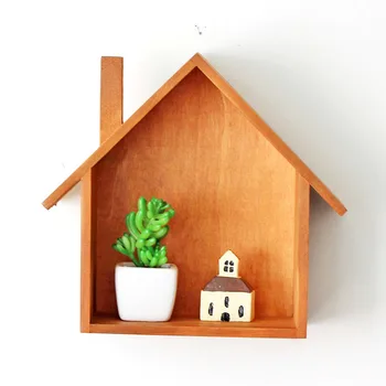 

DIY Wooden Decor Garden Home House Storage Case Holder Box Wall Hanging Decorative Storage Box Flower Pot House Storage Racks